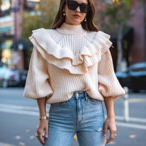 NWT H&M | Flounced Rib-Knit Sweater